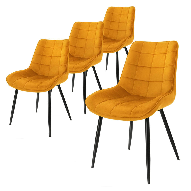 Set van 4 eetkamerstoelen Bea velvet