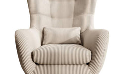 Fauteuil met hocker Verdiro ribstof