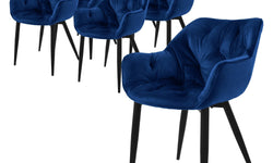 Set van 6 eetkamerstoelen Saga velvet