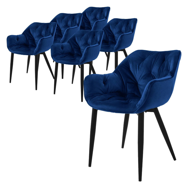 Set van 6 eetkamerstoelen Saga velvet