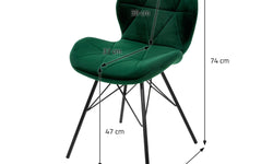 Set van 8 eetkamerstoelen Dane velvet