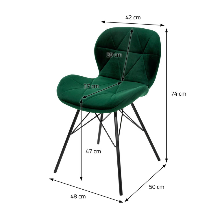 Set van 8 eetkamerstoelen Dane velvet