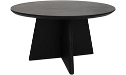 Ronde Salontafel Kruispoot-80x80x45-Zwart-Mango