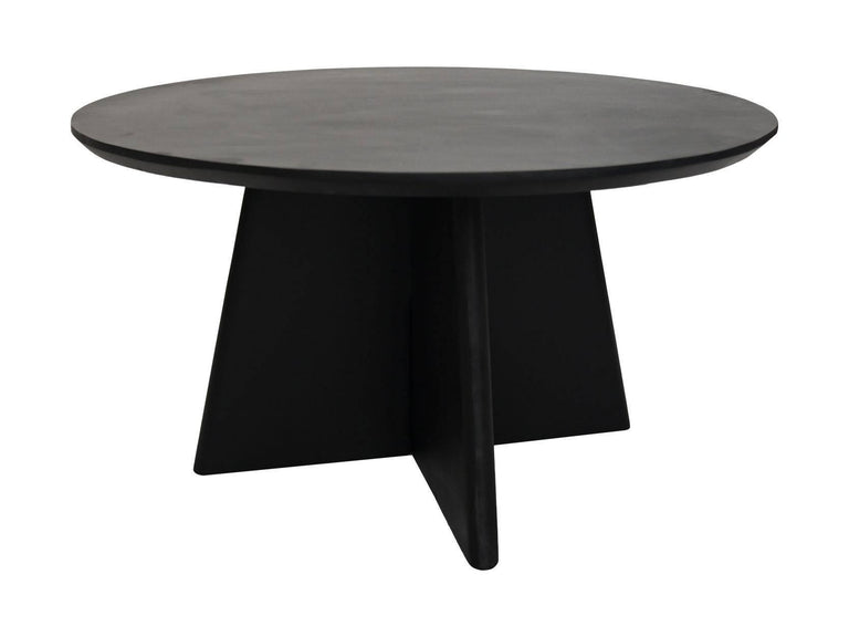 Ronde Salontafel Kruispoot-80x80x45-Zwart-Mango