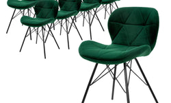 Set van 8 eetkamerstoelen Dane velvet