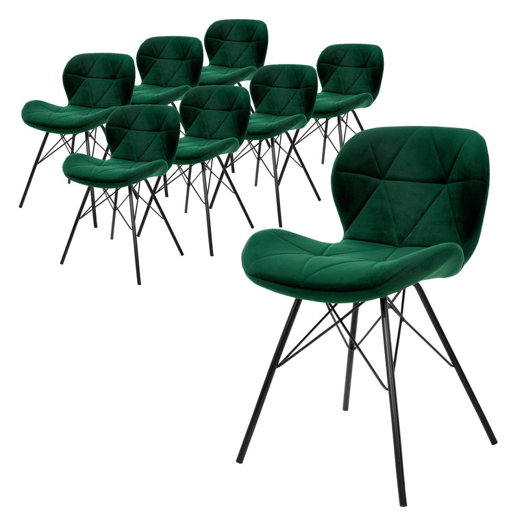 Set van 8 eetkamerstoelen Dane velvet