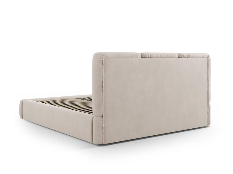 Bedframe Nicolas chenille met opbergruimte en hoofdbord 140 x 200 cm