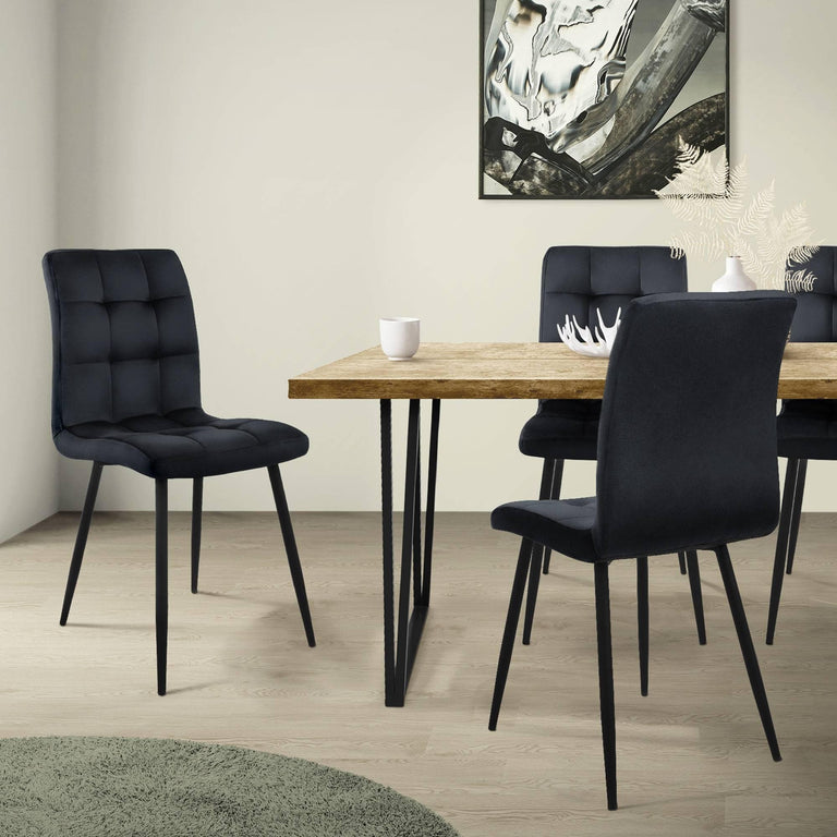 Set van 4 eetkamerstoelen Miki velvet