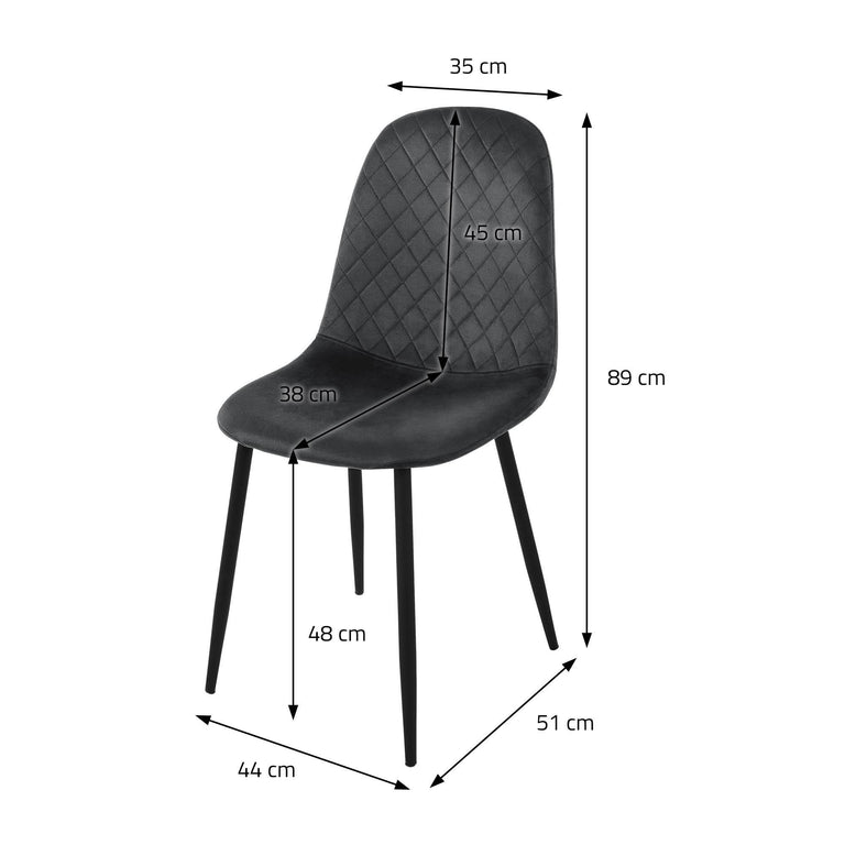 Set van 8 eetkamerstoelen Wisk velvet