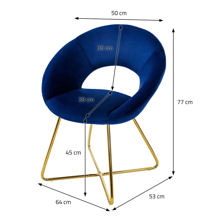 Set van 2 eetkamerstoelen Erna velvet