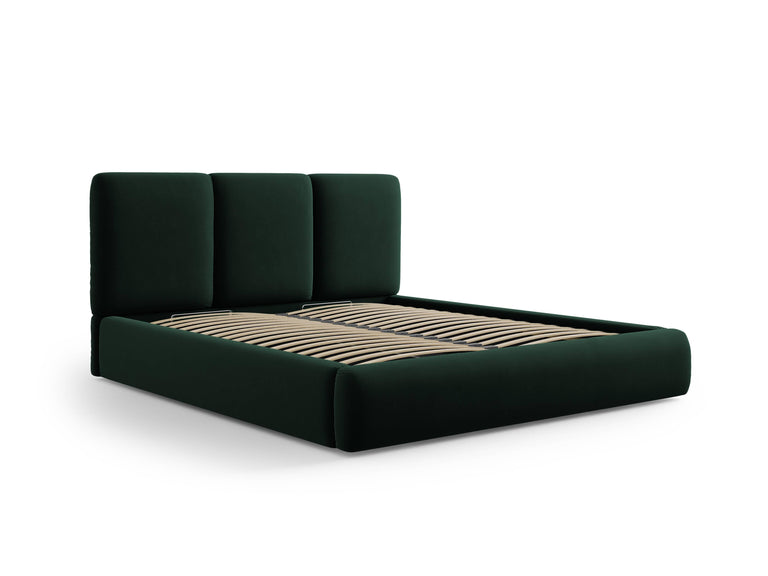 Bedframe Horizon met hoofdbord en opbergruimte velvet 200 x 200 cm