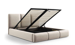 Bedframe Nicolas velvet met opbergruimte en hoofdbord 140 x 200 cm