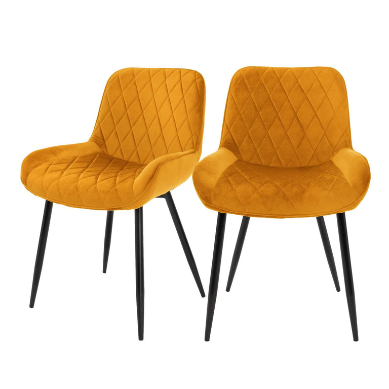 Set van 2 eetkamerstoelen Mana velvet