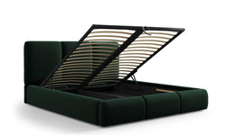 Bedframe Nicolas velvet met opbergruimte en hoofdbord 140 x 200 cm