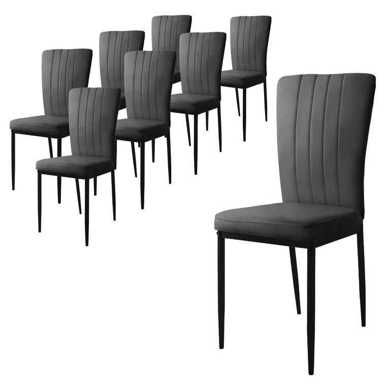 Set van 8 eetkamerstoelen Garcia velvet