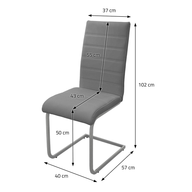 Set van 4 eetkamerstoelen Levi kunstleer