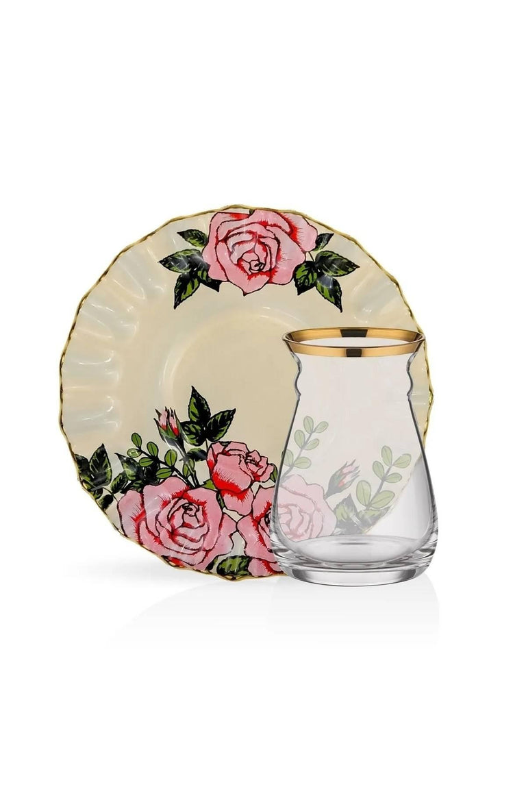 hermia-12-delige theeset flora-multicolour--glas-servies-koken & tafelen1