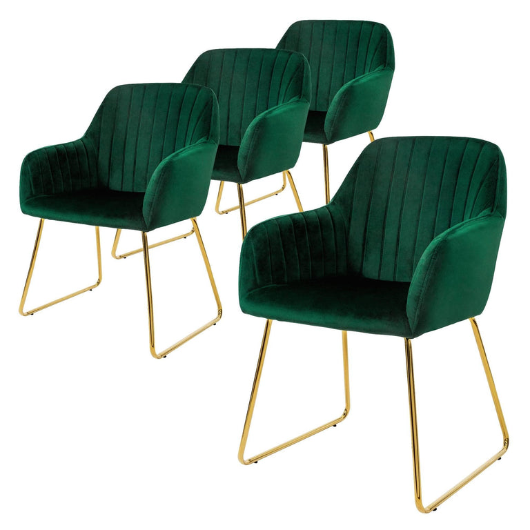 Set van 4 eetkamerstoelen Mili velvet