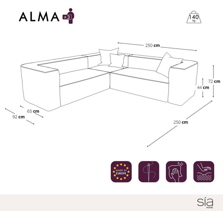 Hoekbank Alma bouclé