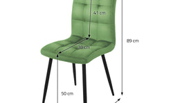 Set van 8 eetkamerstoelen Quinn velvet