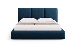 Bedframe Nicolas chenille met opbergruimte en hoofdbord 140 x 200 cm