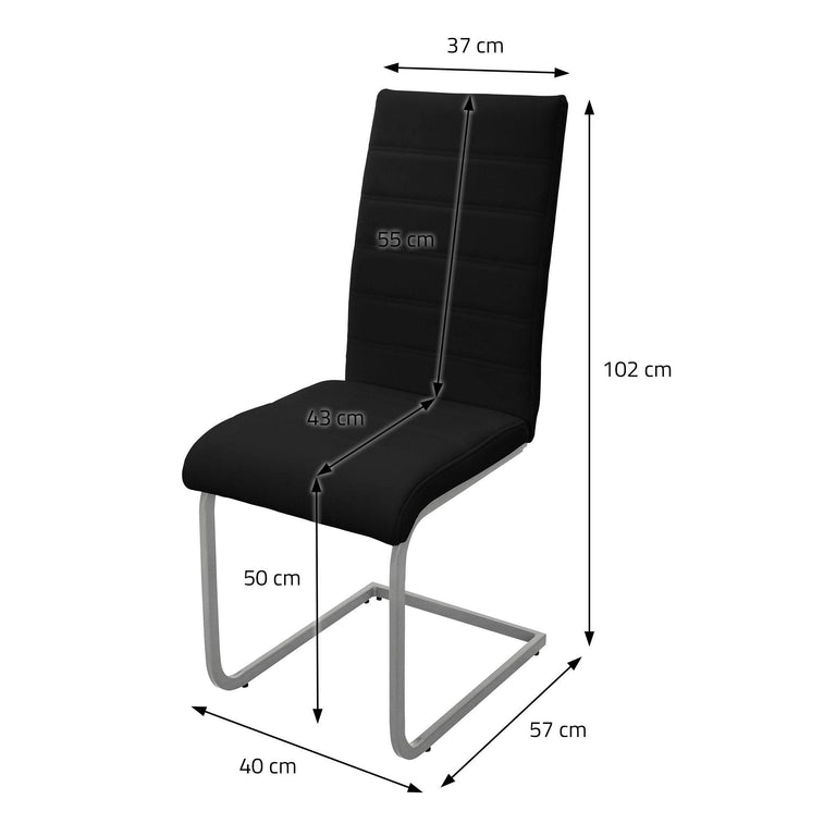 Set van 2 eetkamerstoelen Levi kunstleer