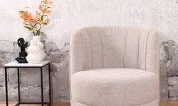 Draaifauteuil Fenna bouclé