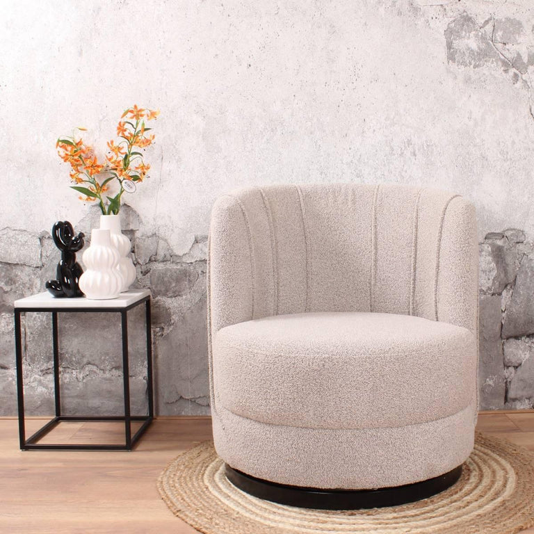 Draaifauteuil Fenna bouclé