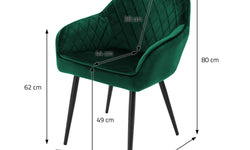 Set van 6 eetkamerstoelen Amino velvet