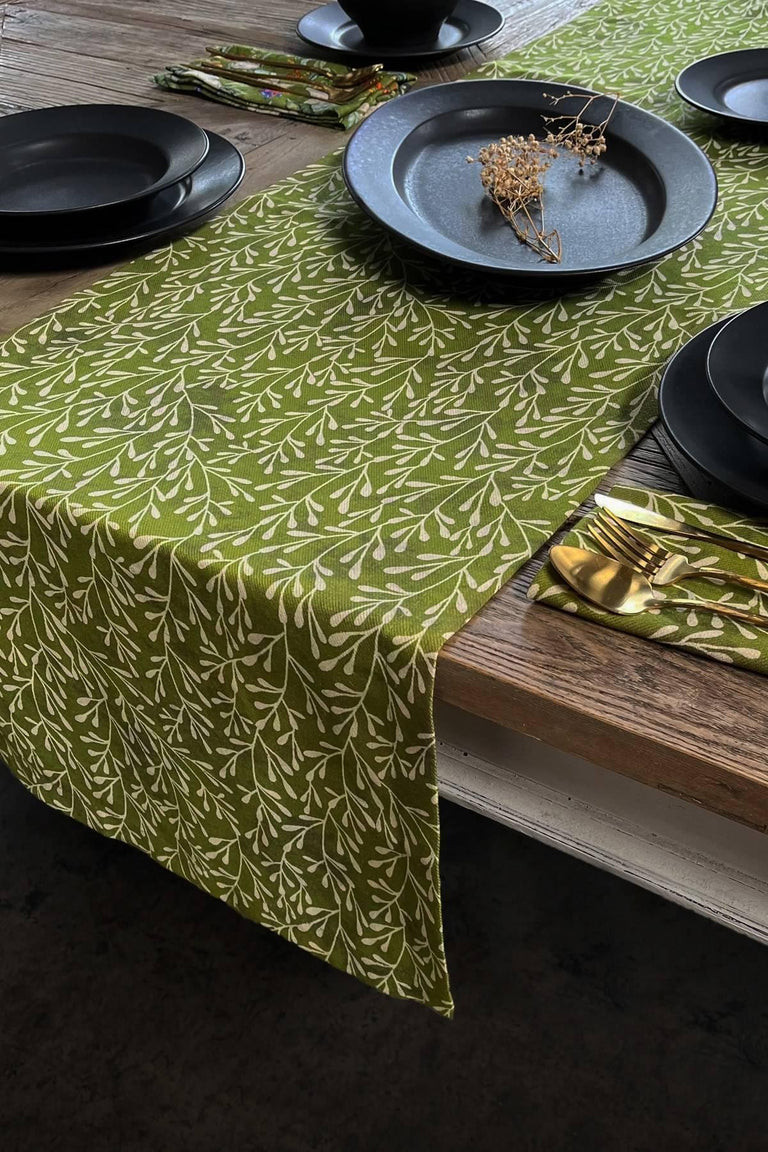 hermia-tafelloper bliss-groen--polyester-keukentextiel-koken & tafelen3