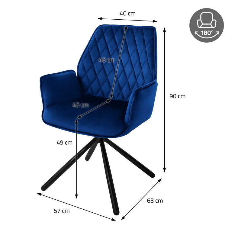 Set van 2 eetkamerstoelen Hale velvet