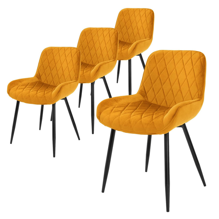 Set van 4 eetkamerstoelen Mana velvet