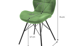 Set van 8 eetkamerstoelen Dane velvet