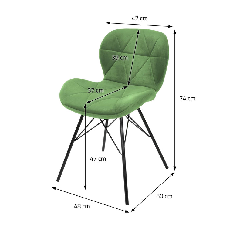 Set van 8 eetkamerstoelen Dane velvet