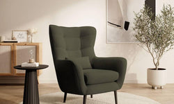 Fauteuil met hocker Verdiro velvet