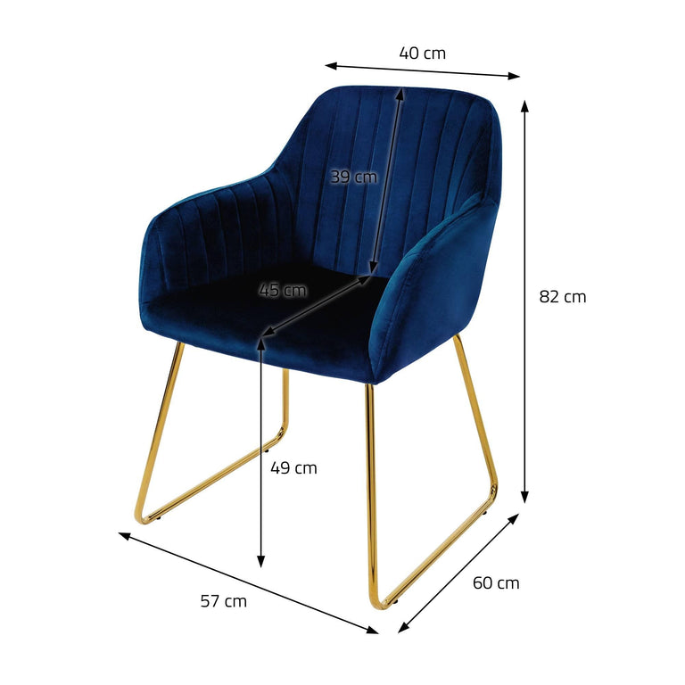 Set van 6 eetkamerstoelen Mili velvet