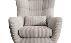 Fauteuil met hocker Verdiro ribstof