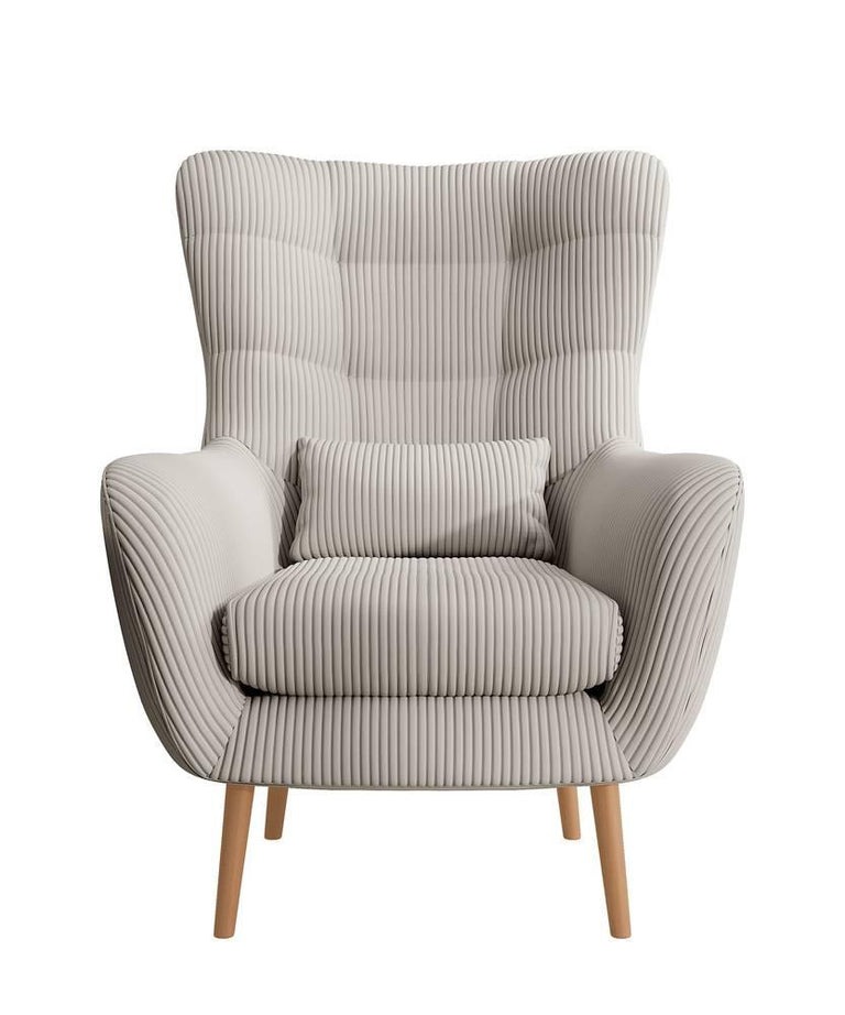 Fauteuil met hocker Verdiro ribstof