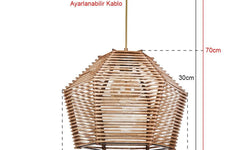 Houten hanglamp woonkamer Abriana