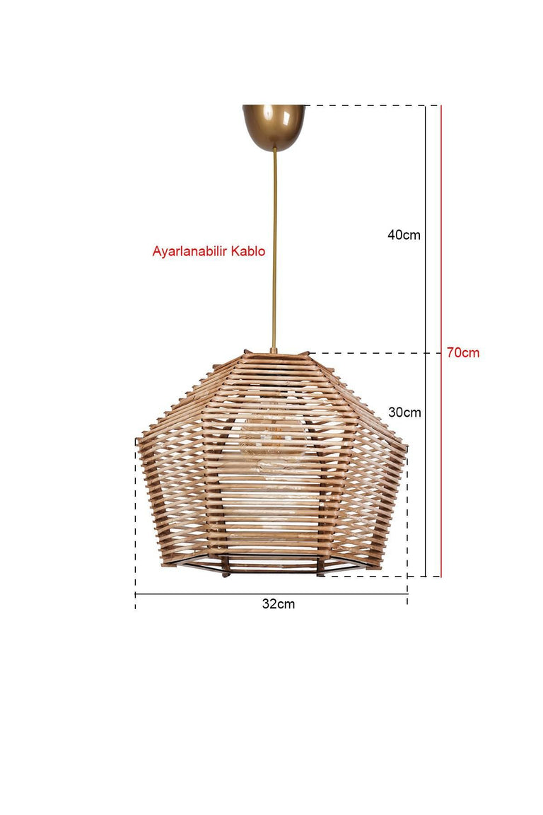 Houten hanglamp woonkamer Abriana