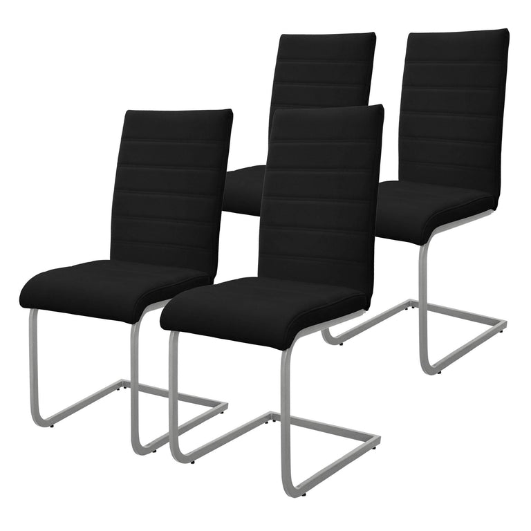 Set van 4 eetkamerstoelen Levi kunstleer