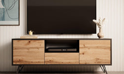 naduvi-collection-tv-meubel-mallory met verlichting-zwart-eikenfineer-kasten-meubels2