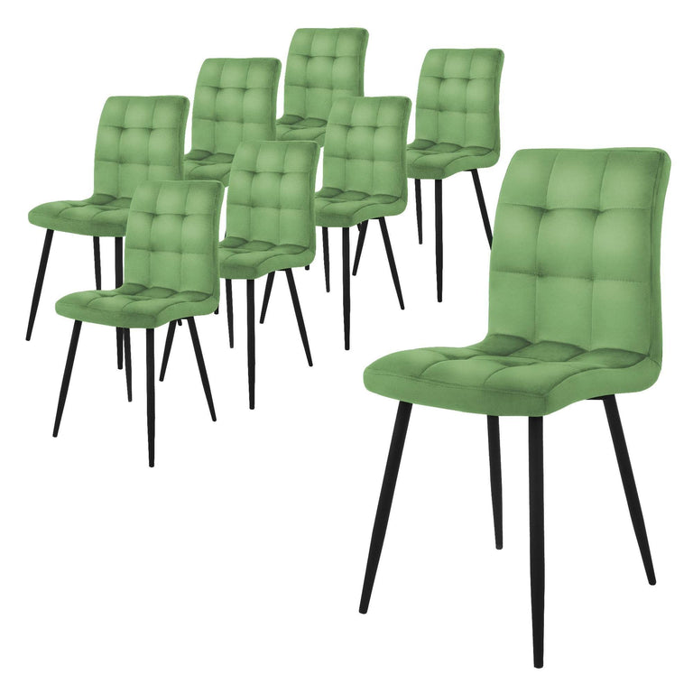 Set van 8 eetkamerstoelen Quinn velvet