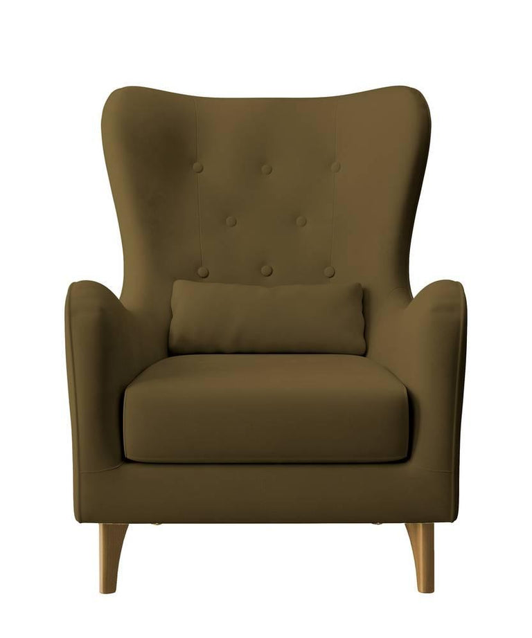 Fauteuil met hocker Casara velvet