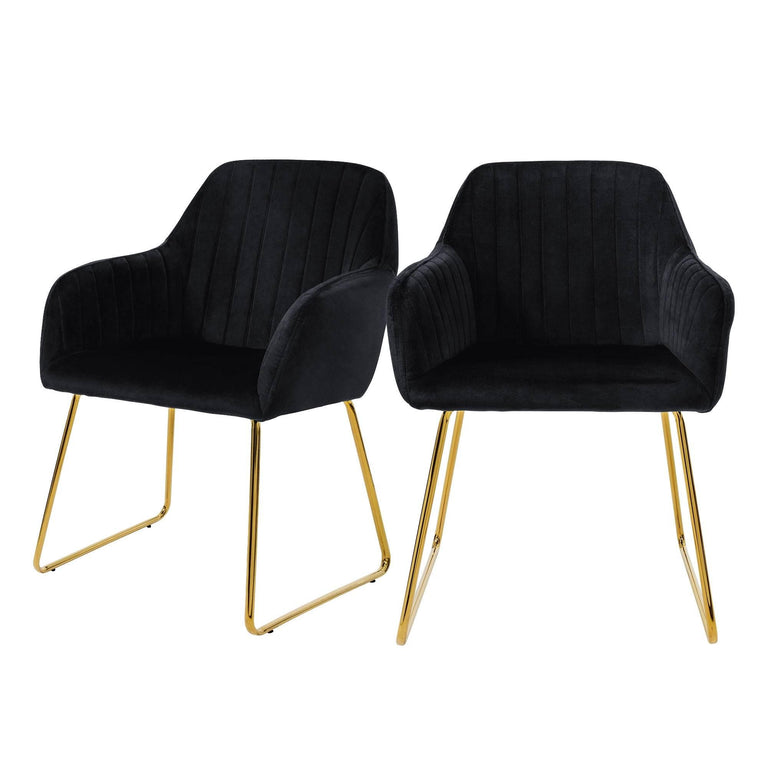 Set van 2 eetkamerstoelen Mili velvet