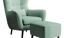 Fauteuil met hocker Verdiro velvet