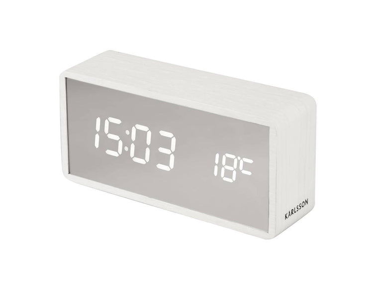 Alarmklok Silver Wandspiegel LED