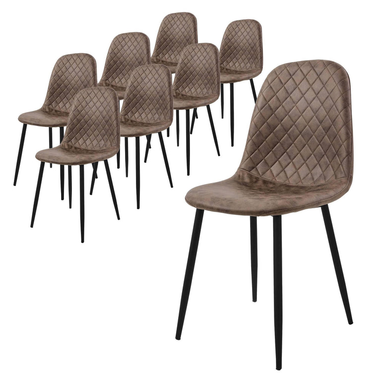 Set van 8 eetkamerstoelen Wisk kunstleer