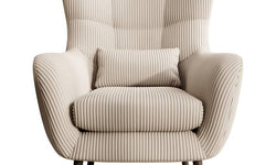 Fauteuil met hocker Verdiro ribstof