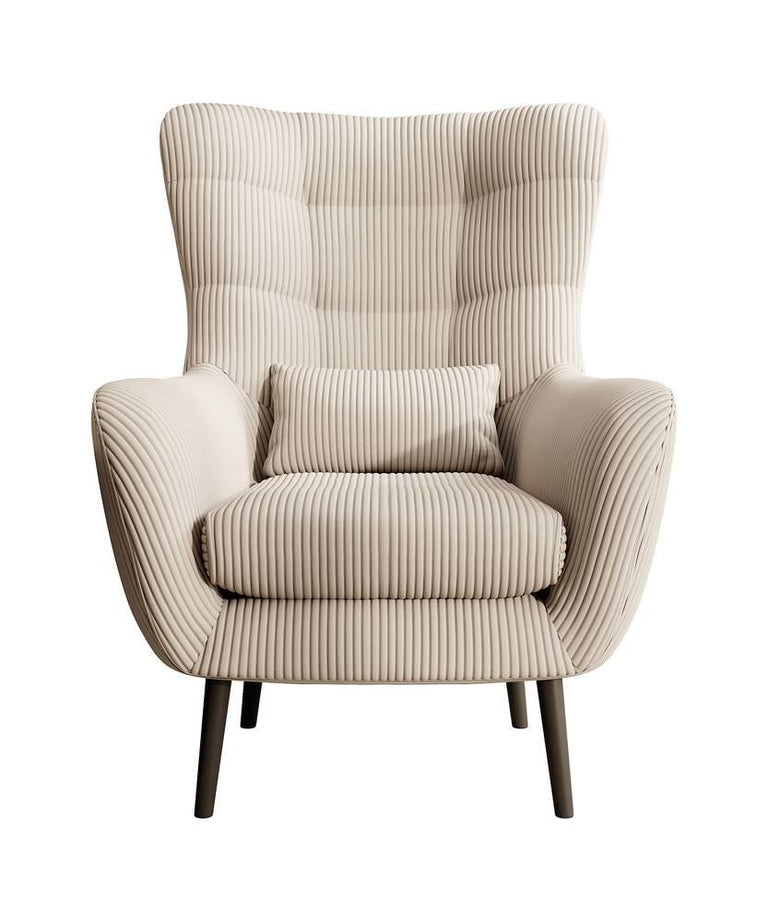 Fauteuil met hocker Verdiro ribstof